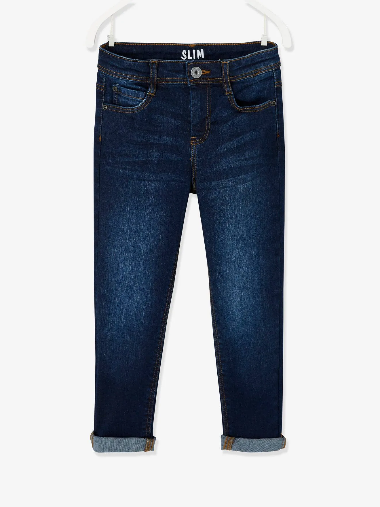 NARROW Hip, MorphologiK Slim Leg Waterless Jeans, for Boys - dark grey